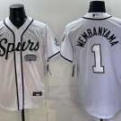 Men's San Antonio Spurs #1 Victor Wembanyama White Stitched Baseball Jersey