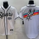 Men's San Antonio Spurs Team Big Logo White Stitched Baseball Jersey 1