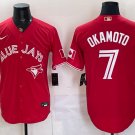 Toronto Blue Jays #7 Kazuma Okamoto Red Stitched Baseball Jersey