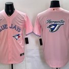 Toronto Blue Jays Team Big Logo Pink Stitched Baseball Jersey
