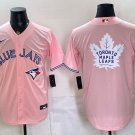 Toronto Blue Jays Team Big Logo Pink Stitched Baseball Jersey 1