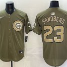 Chicago Cubs #23 Ryne Sandberg Olive 2026 Armed Forces Day Stitched Baseball Jersey