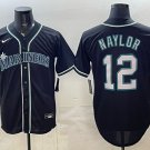 Seattle Mariners #12 Josh Naylor 2026 Fashion Replica Black Out Stitched Baseball Jersey