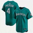 Seattle Mariners #4 Colt Emerson Aqua Limited Stitched jersey