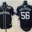 Seattle Mariners #56 Randy Arozarena 50th Black Out Style Vapor Premier Limited Jersey