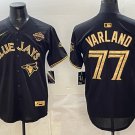 Toronto Blue Jays #77 Louis Varland Black Gold 2025 American League Champions Limited Jersey