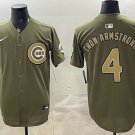 Chicago Cubs #4 Pete Crow-Armstrong Olive 2026 Armed Forces Day Stitched Baseball Jersey