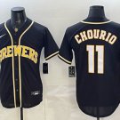 Milwaukee Brewers #11 Jackson Chourio 2026 Fashion Replica Black Out Stitched Jersey