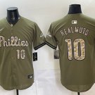 Philadelphia Phillies #10 J.T. Realmuto Olive 2026 Armed Forces Day Stitched Jersey