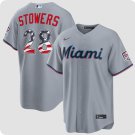 Miami Marlins #28 Kyle Stowers Gray USA 250 Fourth of July Home Stitched Baseball Jersey