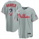 Philadelphia Phillies #3 Bryce Harper Gray USA 250 Fourth of July Home Stitched Baseball Jersey