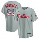 Philadelphia Phillies #61 Jhoan Durán Gray USA 250 Fourth of July Home Stitched Baseball Jersey