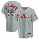 Philadelphia Phillies #10 J.T. Realmuto Gray USA 250 Fourth of July Home Stitched Baseball Jersey