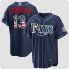 Tampa Bay Rays #13 Junior Caminero Navy 2026 USA 250 Fourth of July Home Stitched Baseball Jersey