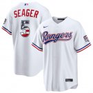 Texas Rangers #5 Corey Seager White 2026 USA 250 Fourth of July Home Stitched Baseball Jersey