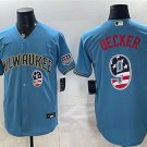 Milwaukee Brewers #9 Bob Uecker Blue 2026 USA 250 Fourth of July Home Stadium Stitched Jersey