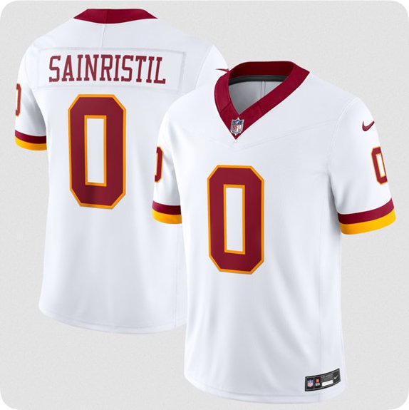 Washington Commanders #0 Mike Sainristil White 2026 F.U.S.E. Vapor Limited Football Stitched Jersey