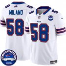 Bills #58 Matt Milano White F.U.S.E. 2026 Inaugural Season at Highmark Stadium Stitched Jersey