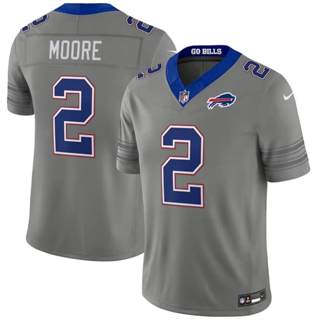 Buffalo Bills #2 D.J. Moore Gray F.U.S.E. 2026 Nickel City Vapor Stitched Jersey