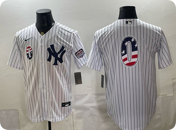 New York Yankees #0 Marcus Stroman White 2026 USA 250 Fourth of July Home Stadium Stitched Jersey