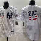 New York Yankees #15 Thurman Munson White 2026 USA 250 Fourth of July Home Stadium Stitched Jersey