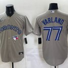 Toronto Blue Jays #77 Louis Varland Gray 50 Seasons Patch Stitched Baseball Jersey
