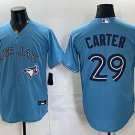 Toronto Blue Jays #29 Joe Carter Blue 50 Seasons Patch Stitched Baseball Jersey