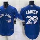 Toronto Blue Jays #29 Joe Carter Royal 50 Seasons Patch Stitched Baseball Jersey