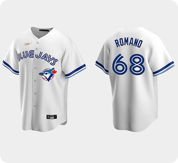 Jordan Romano Blue Jays #68 Jordan Romano White Cooperstown Collection Stitched Jersey