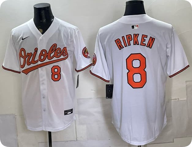 Baltimore Orioles #8 Cal Ripken Jr. White 2025 Home Limited Stitched Baseball Jersey