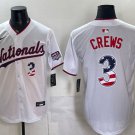 Washington Nationals #3 Dylan Crews White USA 250 Fourth of July Home Stitched Jersey