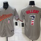 Baltimore Orioles #7 Jackson Holliday Gray USA 250 Fourth of July Home Stitched Jersey