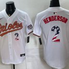 Baltimore Orioles #2 Gunnar Henderson White USA 250 Fourth of July Home Stitched Jersey
