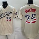 Minnesota Twins #25 Byron Buxton Cream 2026 USA 250 Fourth of July Stitched Baseball Jersey