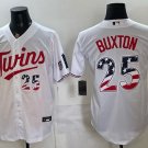 Minnesota Twins #25 Byron Buxton White 2026 USA 250 Fourth of July Stitched Baseball Jersey