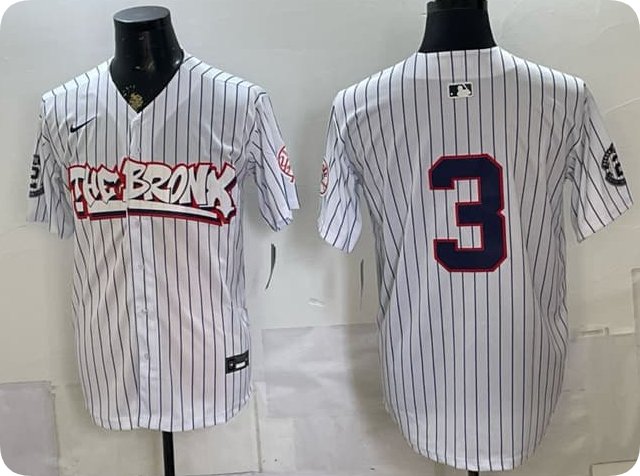 New York Yankees #3 Babe Ruth White Bronx Graffiti V2 Vapor Limited Stitched Baseball Jersey