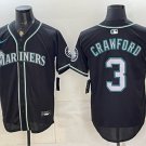 Seattle Mariners #3 J.P. Crawford Black 50th Anniversary Alternate Stitched Baseball Jersey