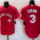 Toronto Blue Jays #3 Myles Straw Red 50 Seasons Patch Stitched Baseball Jersey