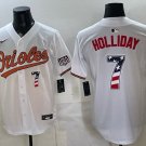 Baltimore Orioles #7 Jackson Holliday White USA 250 Fourth of July Home Stitched Jersey