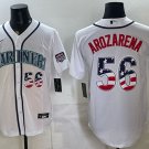 Seattle Mariners #56 Randy Arozarena White USA 250 Fourth of July Home Stitched Baseball Jersey