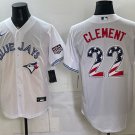 Toronto Blue Jays #22 Ernie Clement White 2026 USA 250 Fourth of July Stitched Baseball Jersey
