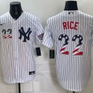 New York Yankees #22 Ben Rice White USA 250 Fourth of July Home Stadium Stitched Baseball Jersey