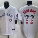 Toronto Blue Jays #77 Louis Varland White 2026 USA 250 Fourth of July Stitched Baseball Jersey