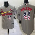St. Louis Cardinals #41 Alec Burleson Gray USA 250 Fourth of July Stitched Baseball Jersey