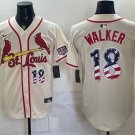 St. Louis Cardinals #18 Jordan Walker Cream USA 250 Fourth of July Stitched Baseball Jersey