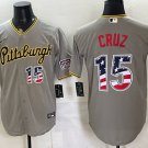 Pittsburgh Pirates #15 Oneil Cruz Grey USA 250 Fourth of July Stitched Baseball Jersey