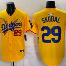Los Angeles Dodgers x One Piece #29 Tarik Skubal Yellow Vapor Premier Limited Baseball Jersey