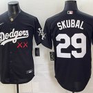 Los Angeles Dodgers x KAWS #29 Tarik Skubal Black Vapor Premier Limited Stitched Baseball Jersey