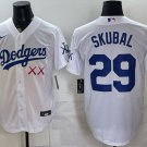 Los Angeles Dodgers x KAWS #29 Tarik Skubal White Vapor Premier Limited Stitched Baseball Jersey