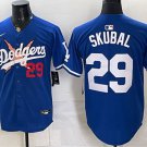 Los Angeles Dodgers x One Piece #29 Tarik Skubal Royal Alternate Stadium Stitched Baseball Jersey